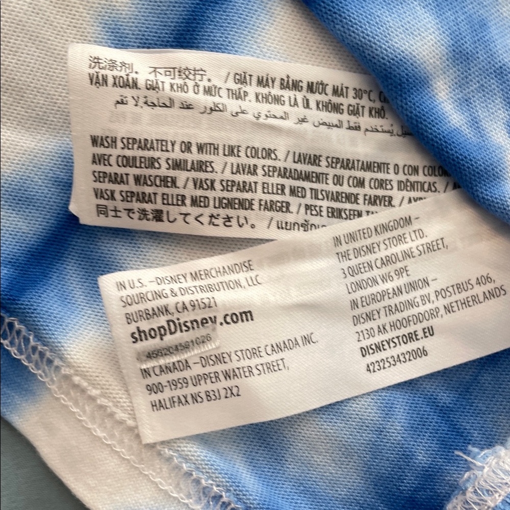 Disney Lady and the Tramp Tie-Dye Tee - Blue & White 2X New without Tags - Picture 6 of 11